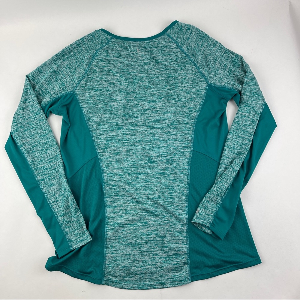 Danskin Now Athletic Shirt Womens Large 12-14 Green Long Sleeve - Picture 8 of 8